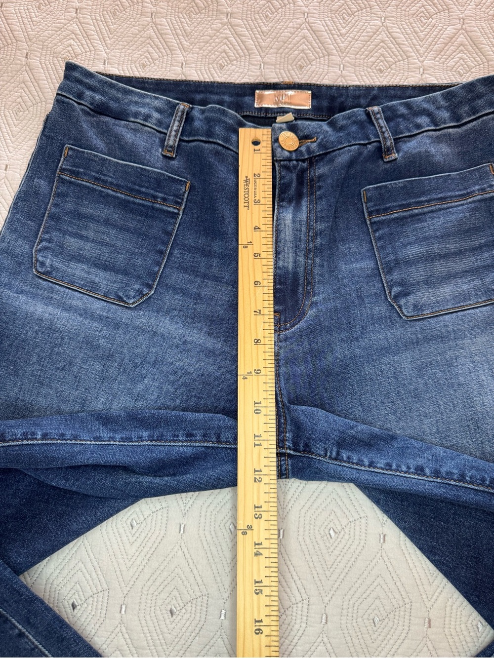 KUT from the Kloth Women's Meg High Rise Wide Leg Patch Pockets Jeans Size 12 - Picture 11 of 15